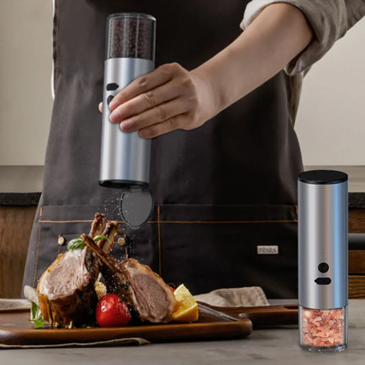 Electric Food Corn Soybean Salt and Pepper Grinder Mill Machine Rechargeable Electric Pepper and Salt Grinder Set with LED Kitchen Gadgets